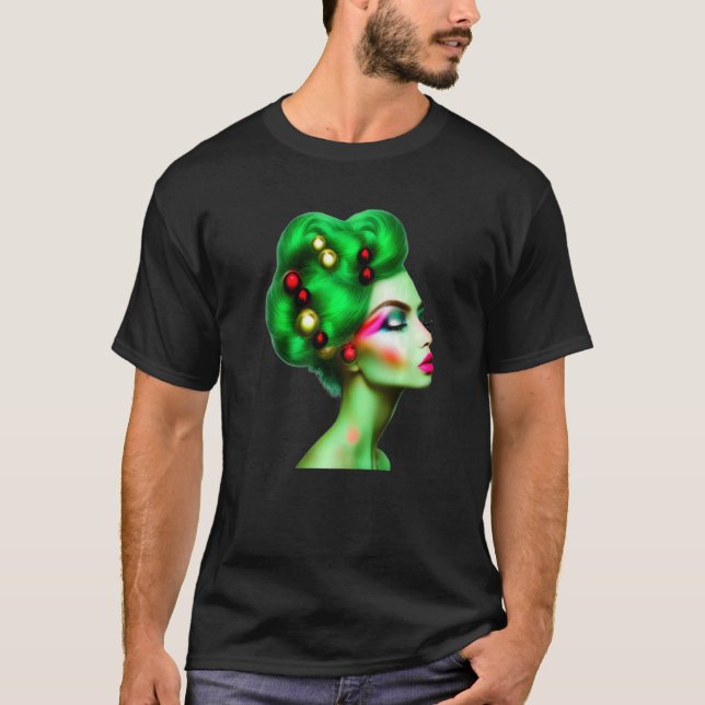 T-shirt Beautiful Woman Silhouette Fancy Xmas Decoration H (Devant)