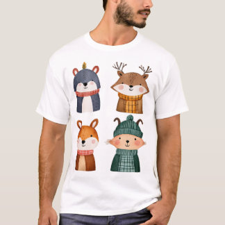 T-shirt Beaux animaux en bois dans la classe confortable d