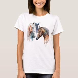 T-shirt Beaux Chevaux Style Boho Occidental