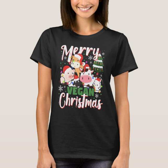 T-shirt Beaux et Beaux Animaux Vous Souhaitant Un Joyeux V (Devant)