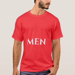 T-shirt Beaux Hommes Texte Couleur Rouge Beau et Cool