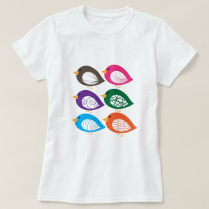 T-shirt Beaux oiseaux excentriques et colorés