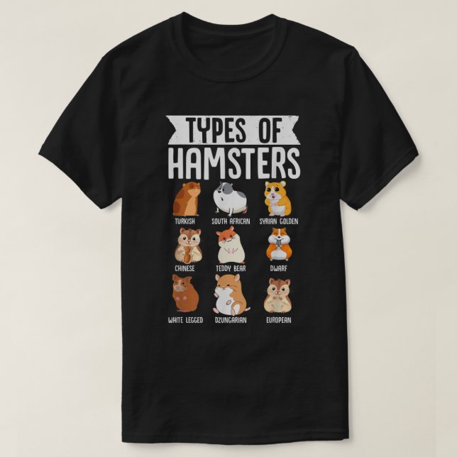 T-shirt Beaux Types De Hamsters Cute Syrien Rongeurs F (Design devant)