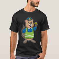 Beaver en tant qu'agent de police avec sifflet