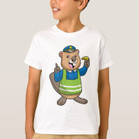 Beaver en tant qu'agent de police avec sifflet