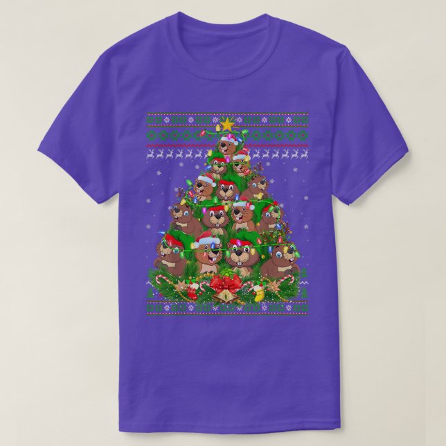 T-shirt Beaver Lights Beaver Lights Beaver Tire de Noël (Design devant)
