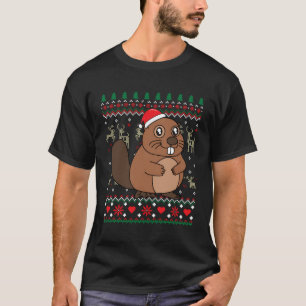 T-shirt Beaver Noël Ornement Cadeau Ferme Drôle Vilain