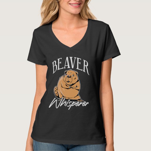 T-shirt Beaver Whisperer Lodger dam Builder Animal (Devant)