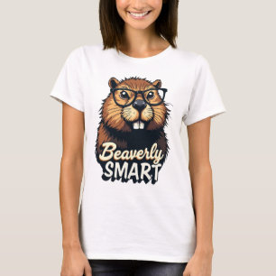 T-shirt Beaverly Smart - Drôle Castor avec lunettes Graphi
