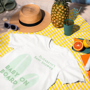 T-shirt Bébé à bord du Baby shower d'aquarelle surf Beach