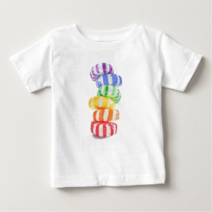T-shirt bébé à la canne à cuir