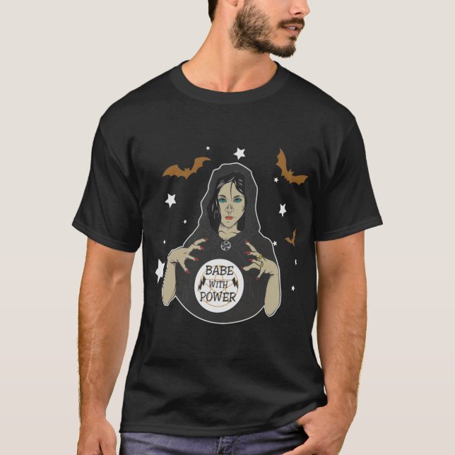 T-shirt Bébé adorable avec puissance effrayant Halloween n (Devant)