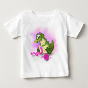 T-shirt bébé amusant avec des kits de crocodile Éc