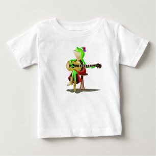 T-shirt bébé amusant avec grenouille Jouer de la g