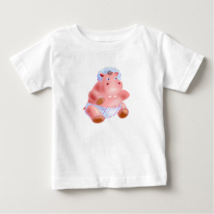 T-shirt bébé amusant avec Happy Baby Hippo