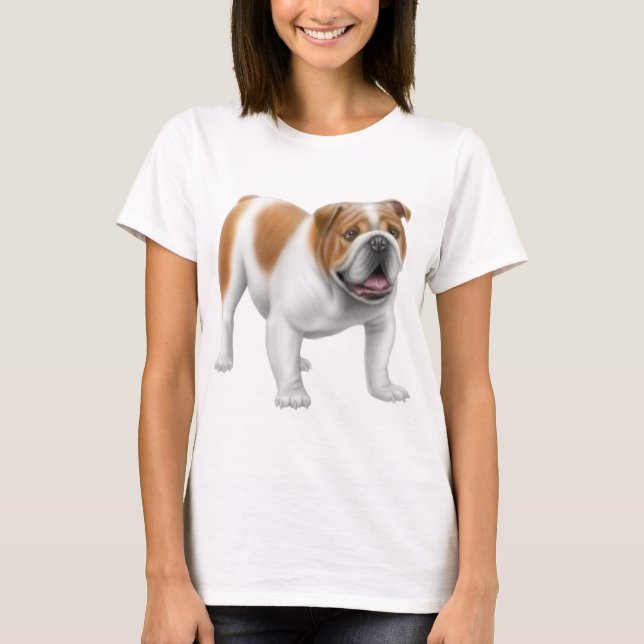 T-shirt Bébé anglais de dames de bouledogue - chemise de (Devant)