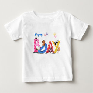 T-shirt bébé anniversaire Joyeux Bears Party Amusa