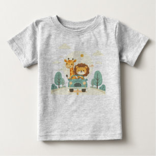 T-shirt bébé avec de mignons animaux de dessin