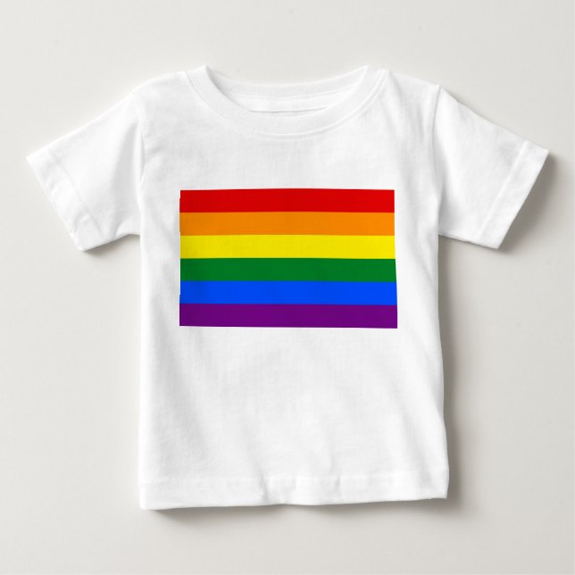 T-shirt bébé avec drapeau arc-en-ciel (Devant)