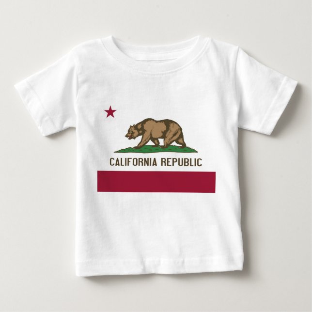 T-shirt bébé avec Drapeau de Californie, U.S.A. (Devant)
