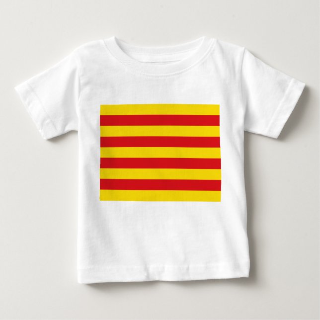 T-shirt bébé avec drapeau de Catalogne (Devant)
