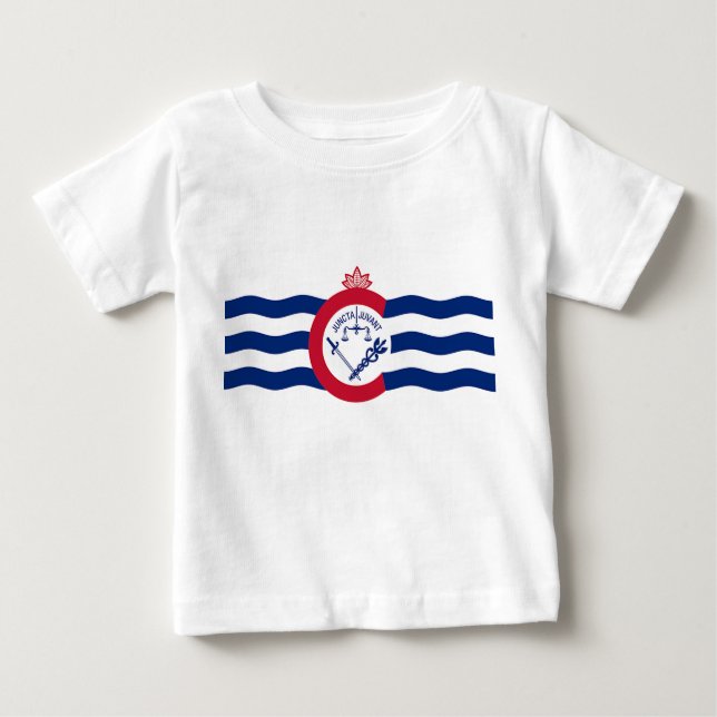 T-shirt bébé avec drapeau de Cincinnati City, U.S. (Devant)