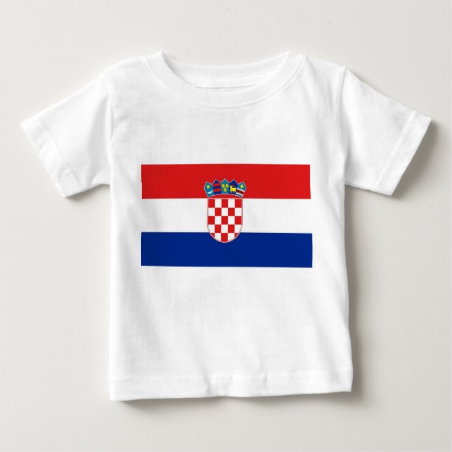 T-shirt bébé avec drapeau de Croatie (Devant)