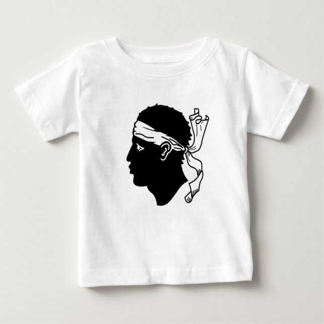 T-shirt bébé avec drapeau de la Corse (Devant)
