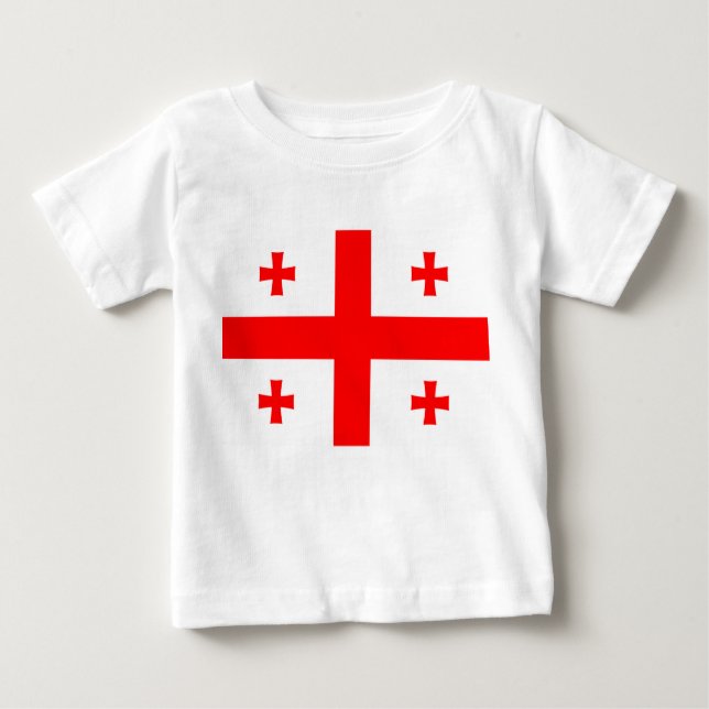 T-shirt bébé avec drapeau de la Géorgie (Devant)