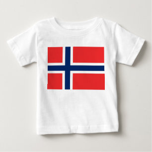 T-shirt bébé avec drapeau de la Norvège