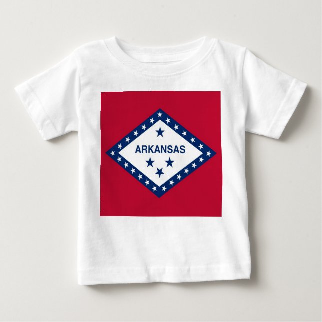 T-shirt bébé avec drapeau de l'Arkansas (Devant)