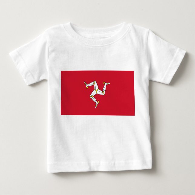 T-shirt bébé avec drapeau de l'île de Man, Royaume (Devant)