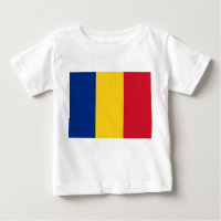 T-shirt bébé avec drapeau de Roumanie