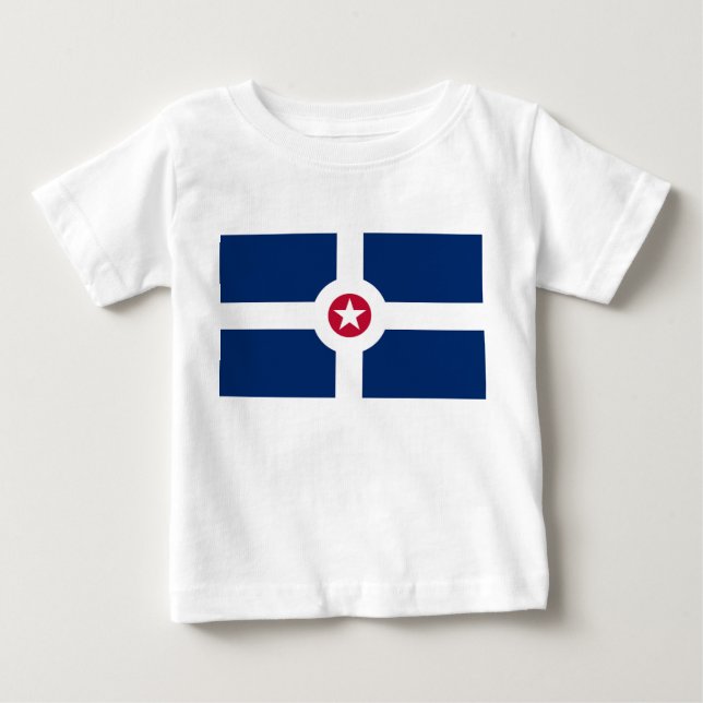 T-shirt bébé avec drapeau d'Indianapolis City, USA (Devant)
