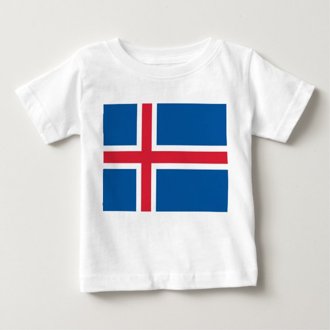 T-shirt bébé avec drapeau d'Islande (Devant)