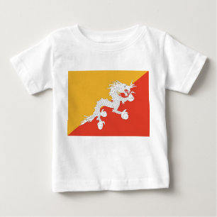T-shirt bébé avec drapeau du Bhoutan