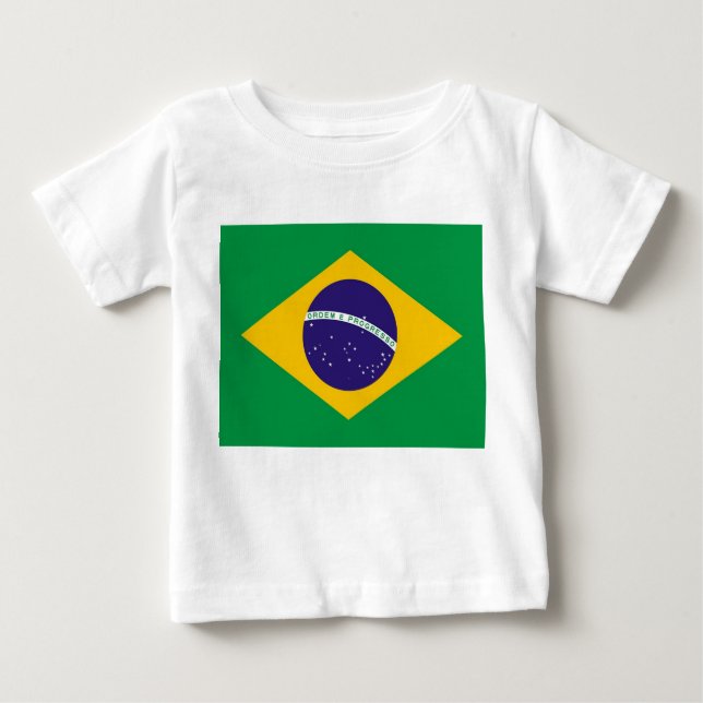 T-shirt bébé avec drapeau du Brésil (Devant)