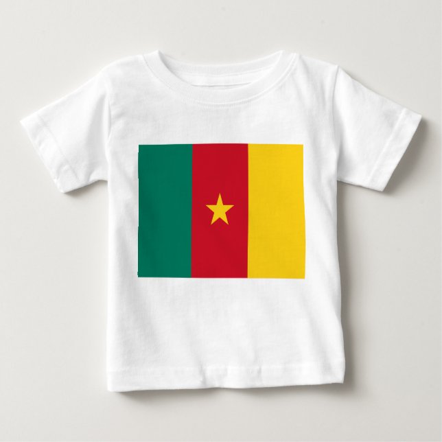 T-shirt bébé avec drapeau du Cameroun (Devant)