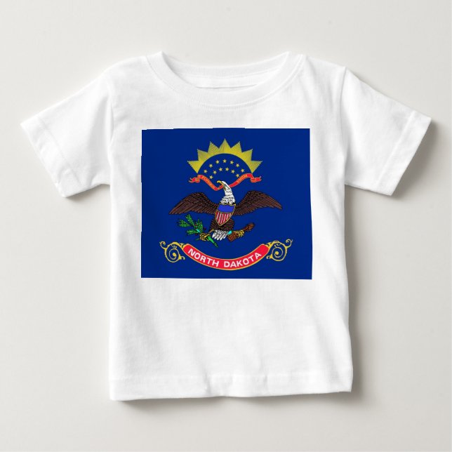 T-shirt bébé avec drapeau du Dakota du Nord (Devant)