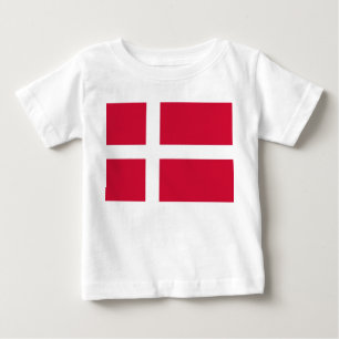 T-shirt bébé avec drapeau du Danemark