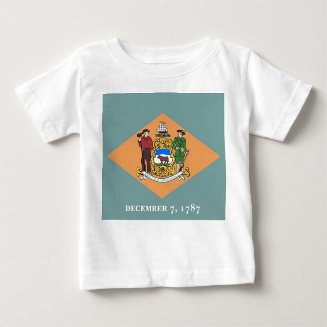 T-shirt bébé avec drapeau du Delaware (Devant)