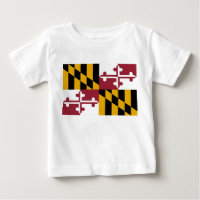 T-shirt bébé avec drapeau du Maryland, U.S.A.