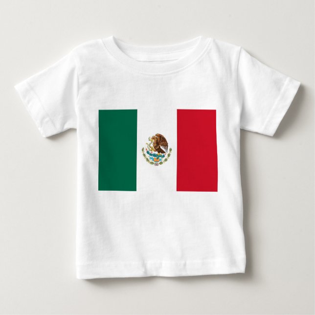 T-shirt bébé avec drapeau du Mexique (Devant)