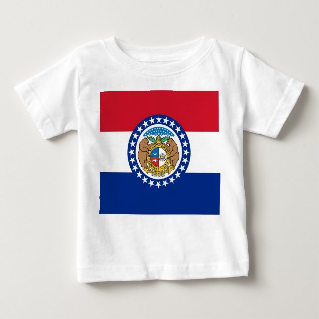 T-shirt bébé avec Drapeau du Missouri, États-Unis. (Devant)