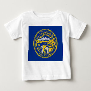 T-shirt bébé avec drapeau du Nebraska