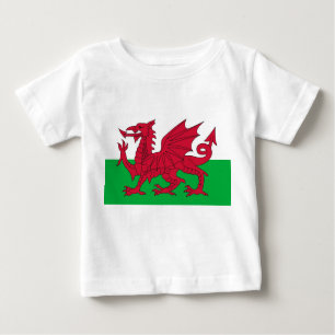 T-shirt bébé avec drapeau du Pays de Galles