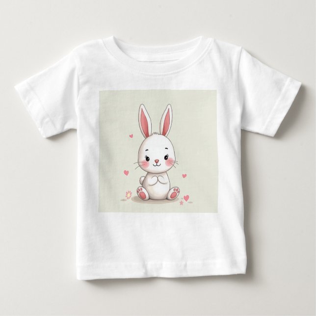 t-shirt bébé avec illustration de lapin (Devant)