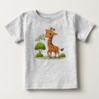 T-shirt bébé avec imprimé de la jolie girafe