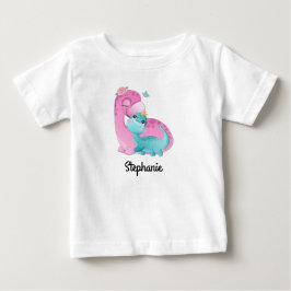 T-shirt bébé avec nom personnalisé | dinosaures