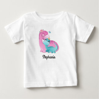 T-shirt bébé avec nom personnalisé | dinosaures